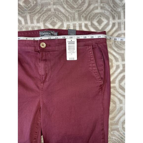 Torrid Women's Straight Leg Pants in Burgundy - Picture 3 of 8